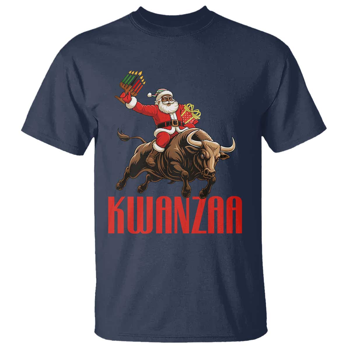 Happy Kwanzaa T Shirt Rodeo Black Santa African American Holiday Gift - Wonder Print Shop