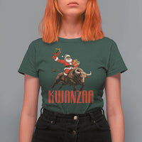 Happy Kwanzaa T Shirt For Women Rodeo Black Santa African American Holiday Gift - Wonder Print Shop