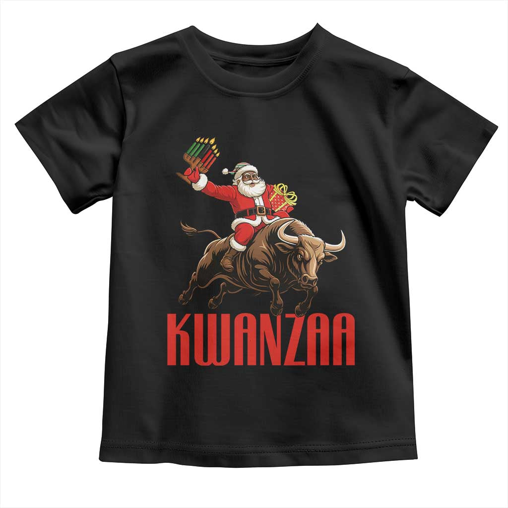 Happy Kwanzaa Toddler T Shirt Rodeo Black Santa African American Holiday Gift - Wonder Print Shop