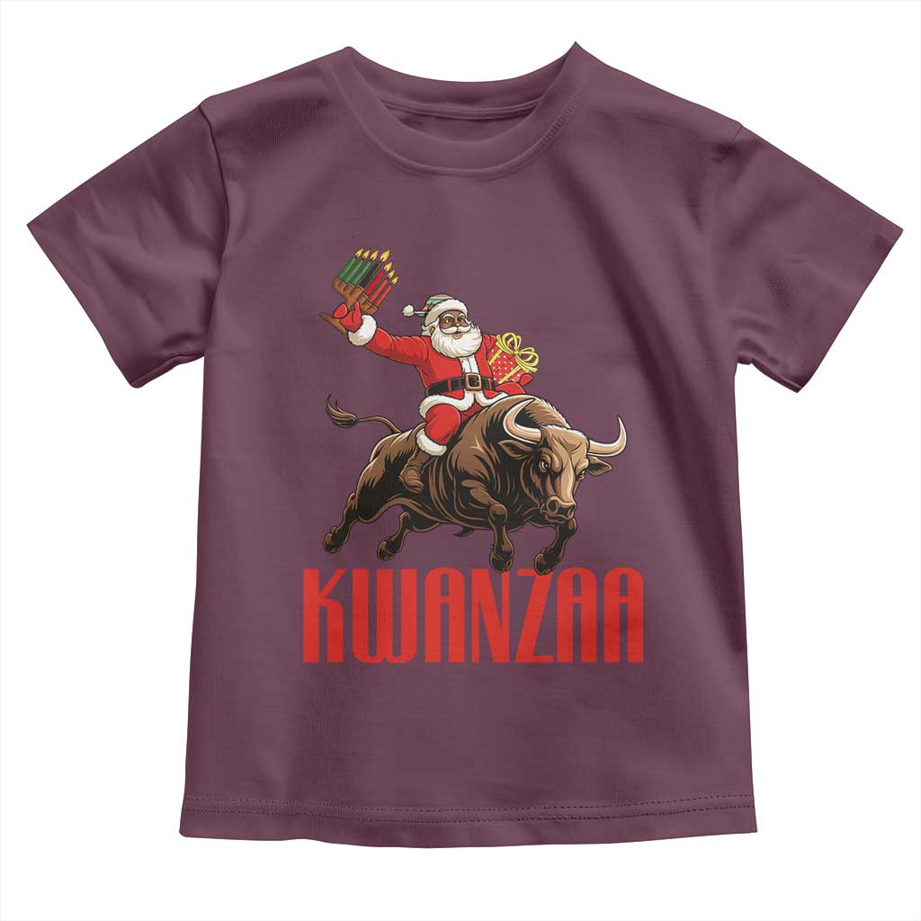 Happy Kwanzaa Toddler T Shirt Rodeo Black Santa African American Holiday Gift - Wonder Print Shop