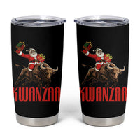 Happy Kwanzaa Tumbler Cup Rodeo Black Santa African American Holiday Gift - Wonder Print Shop