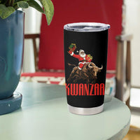 Happy Kwanzaa Tumbler Cup Rodeo Black Santa African American Holiday Gift - Wonder Print Shop
