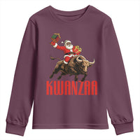 Happy Kwanzaa Youth Sweatshirt Rodeo Black Santa African American Holiday Gift - Wonder Print Shop