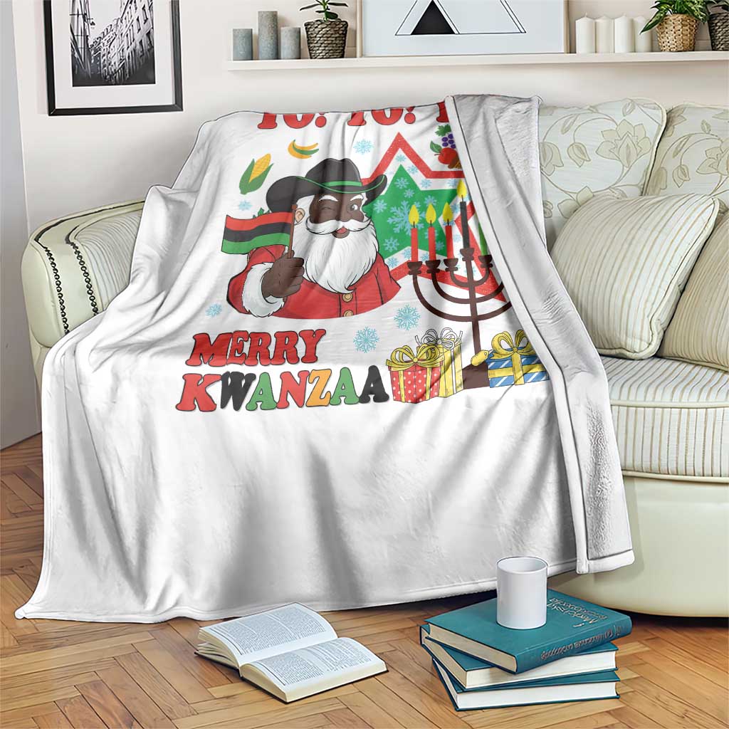 Merry Kwanzaa Black Santa Cowboy Throw Blanket African Heritage Celebration Gift - Wonder Print Shop