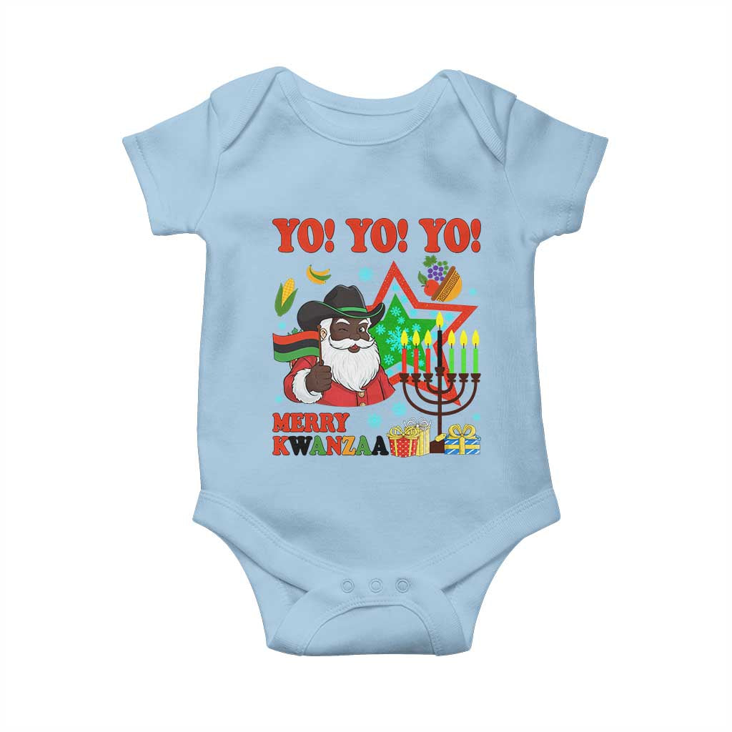 Merry Kwanzaa Black Santa Cowboy Baby Onesie African Heritage Celebration Gift - Wonder Print Shop
