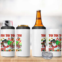 Merry Kwanzaa Black Santa Cowboy 4 in 1 Can Cooler Tumbler African Heritage Celebration Gift - Wonder Print Shop