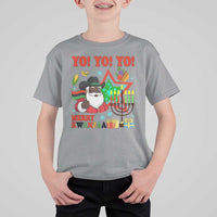 Merry Kwanzaa Black Santa Cowboy T Shirt For Kid African Heritage Celebration Gift - Wonder Print Shop