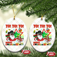 Merry Kwanzaa Black Santa Cowboy Ceramic Ornament African Heritage Celebration Gift - Wonder Print Shop