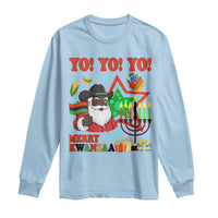 Merry Kwanzaa Black Santa Cowboy Long Sleeve Shirt African Heritage Celebration Gift - Wonder Print Shop