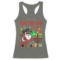 Merry Kwanzaa Black Santa Cowboy Racerback Tank Top African Heritage Celebration Gift - Wonder Print Shop