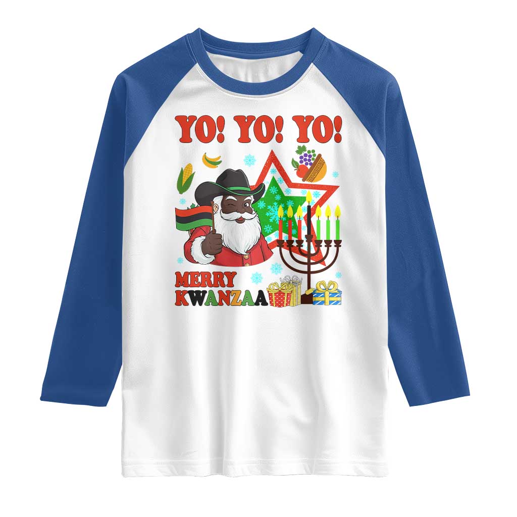 Merry Kwanzaa Black Santa Cowboy Raglan Shirt African Heritage Celebration Gift - Wonder Print Shop