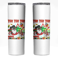 Merry Kwanzaa Black Santa Cowboy Skinny Tumbler African Heritage Celebration Gift - Wonder Print Shop