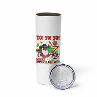 Merry Kwanzaa Black Santa Cowboy Skinny Tumbler African Heritage Celebration Gift - Wonder Print Shop