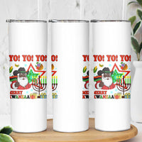 Merry Kwanzaa Black Santa Cowboy Skinny Tumbler African Heritage Celebration Gift - Wonder Print Shop