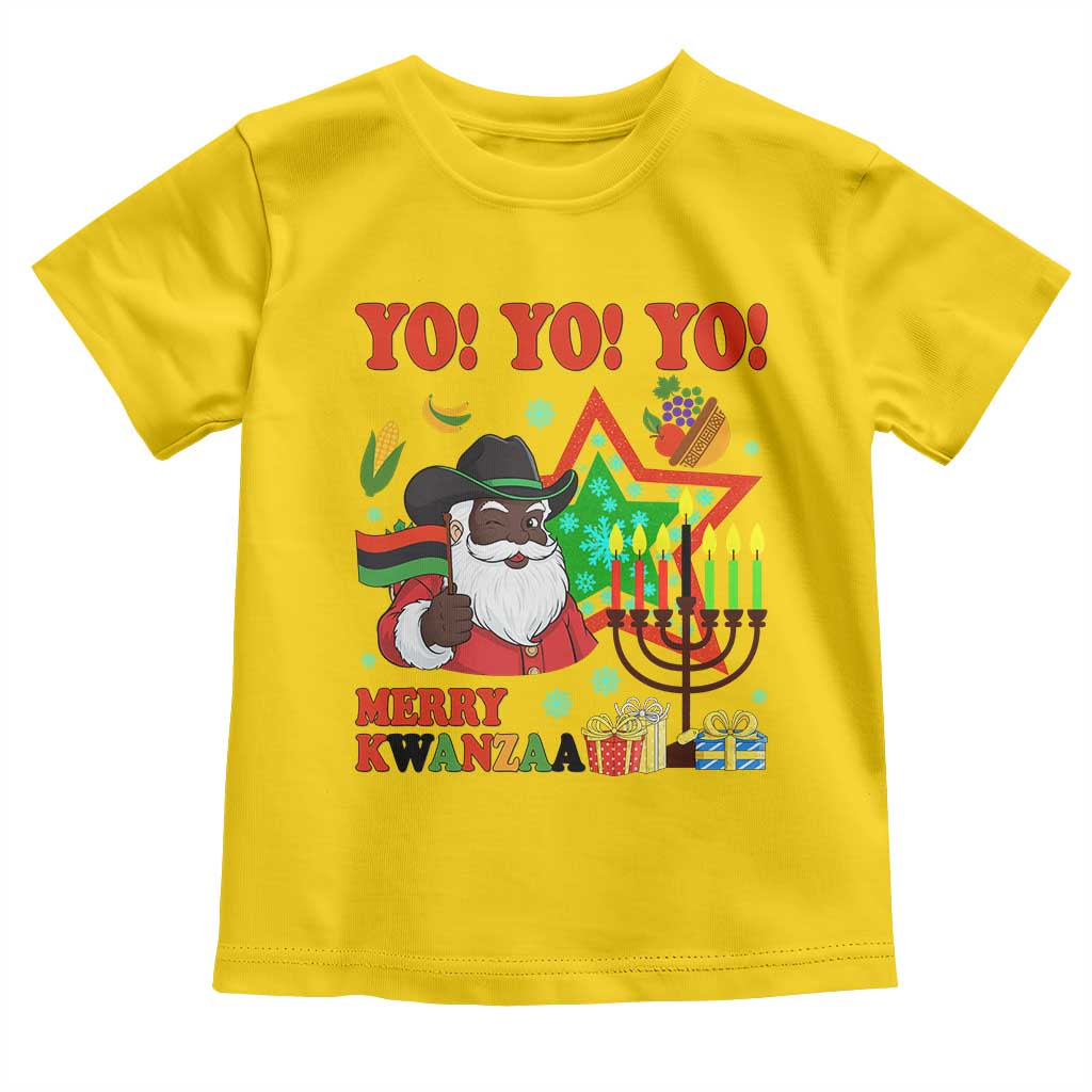 Merry Kwanzaa Black Santa Cowboy Toddler T Shirt African Heritage Celebration Gift - Wonder Print Shop