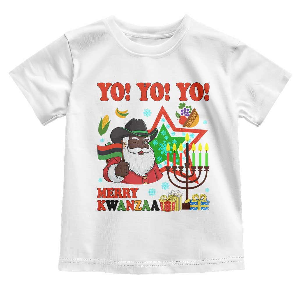 Merry Kwanzaa Black Santa Cowboy Toddler T Shirt African Heritage Celebration Gift - Wonder Print Shop