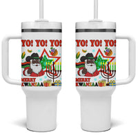 Merry Kwanzaa Black Santa Cowboy Tumbler With Handle African Heritage Celebration Gift - Wonder Print Shop
