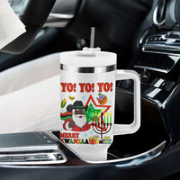 Merry Kwanzaa Black Santa Cowboy Tumbler With Handle African Heritage Celebration Gift - Wonder Print Shop
