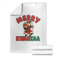 Merry Kwanzaa Cowboy Black Santa Throw Blanket African American Christmas Gift - Wonder Print Shop