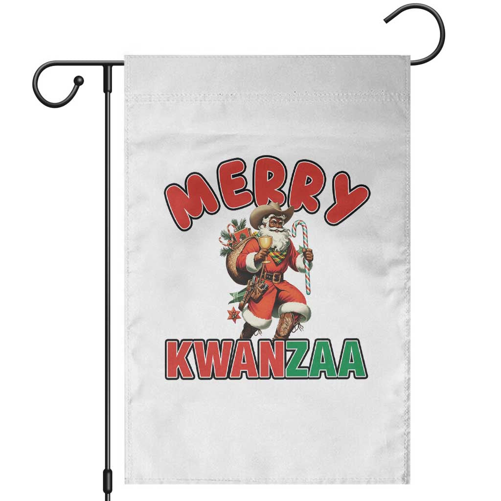 Merry Kwanzaa Cowboy Black Santa Garden Flag African American Christmas Gift - Wonder Print Shop