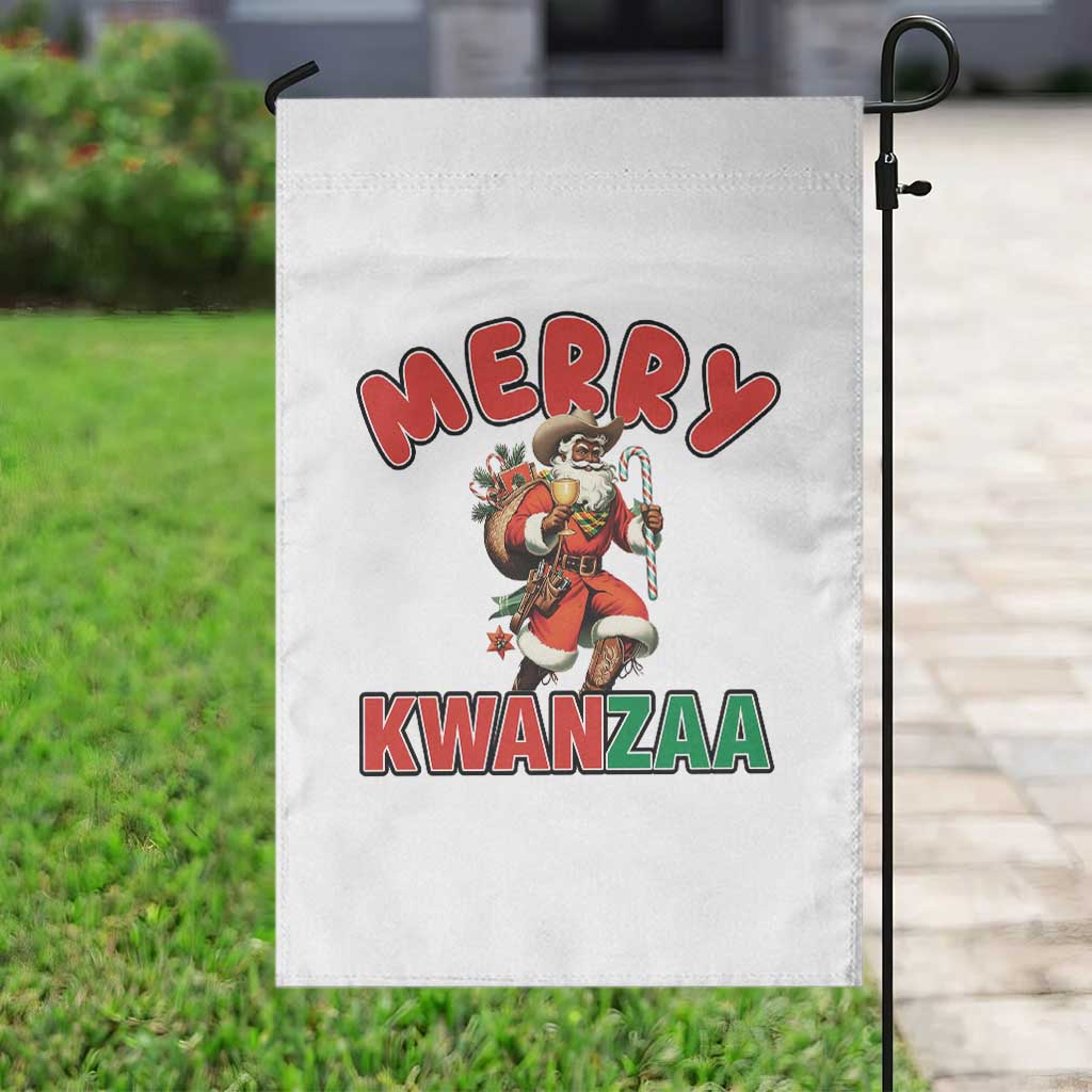 Merry Kwanzaa Cowboy Black Santa Garden Flag African American Christmas Gift - Wonder Print Shop