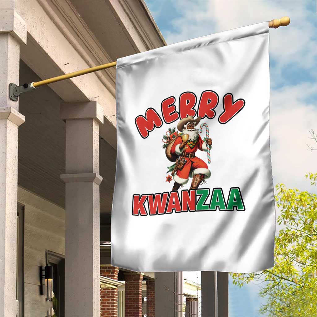 Merry Kwanzaa Cowboy Black Santa Garden Flag African American Christmas Gift - Wonder Print Shop