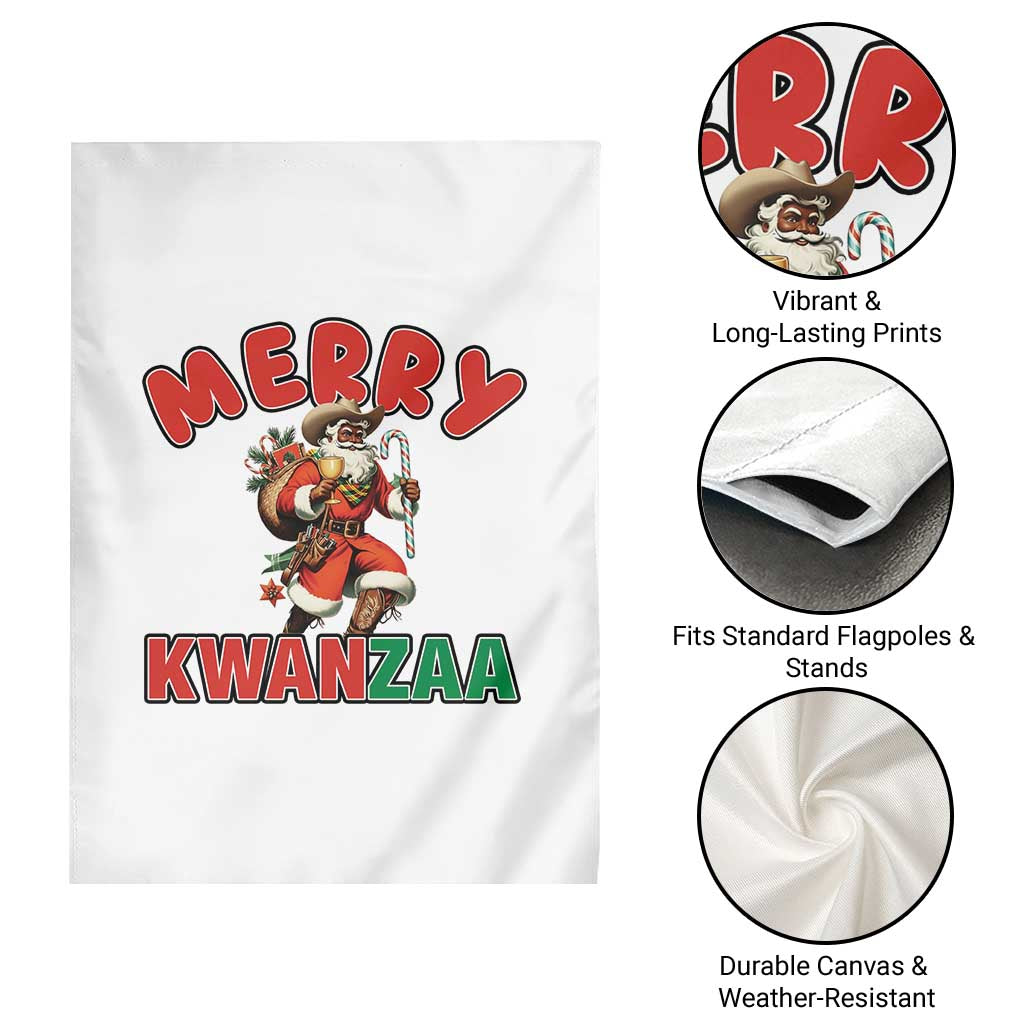 Merry Kwanzaa Cowboy Black Santa Garden Flag African American Christmas Gift - Wonder Print Shop