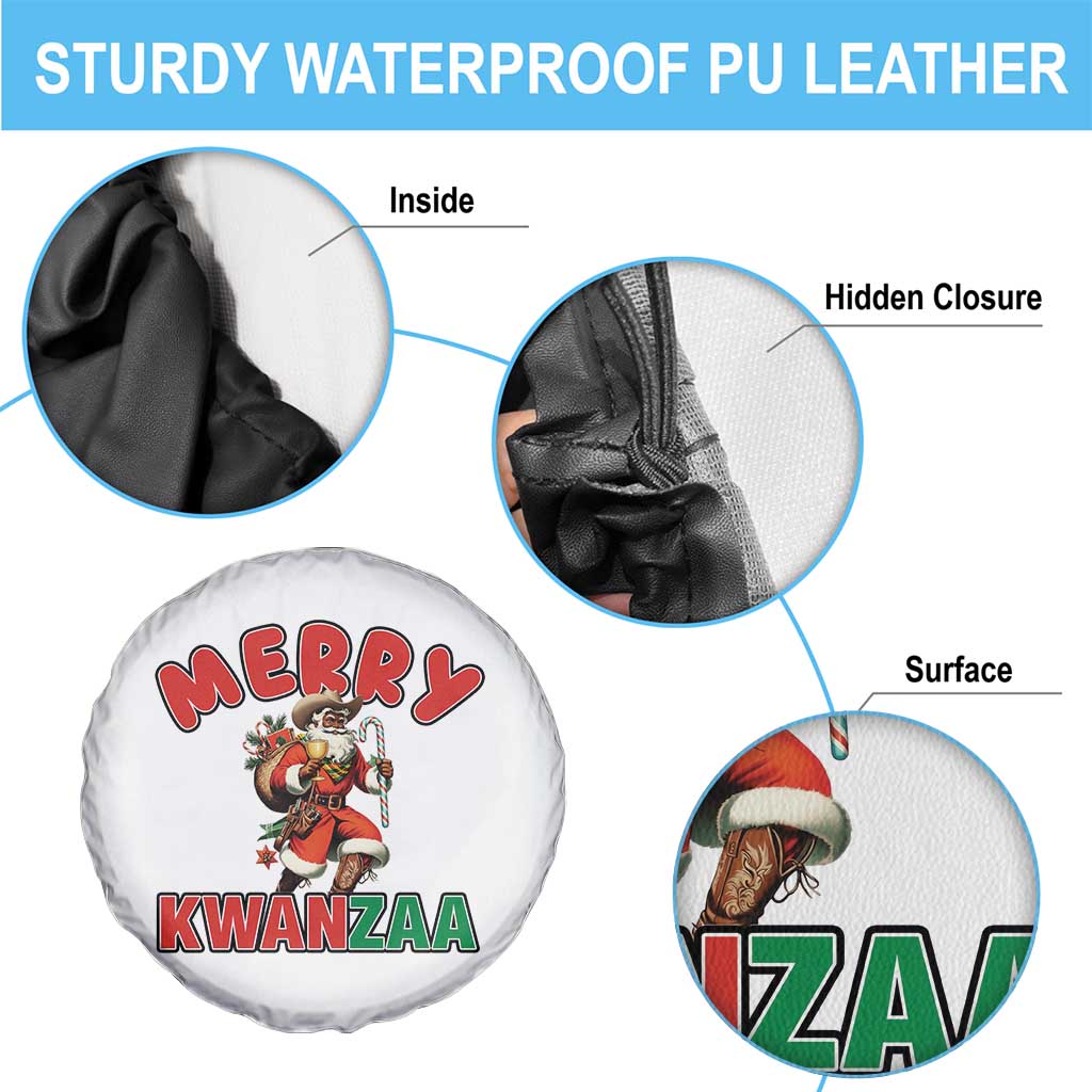 Merry Kwanzaa Cowboy Black Santa Spare Tire Cover African American Christmas Gift - Wonder Print Shop