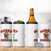 Merry Kwanzaa Cowboy Black Santa 4 in 1 Can Cooler Tumbler African American Christmas Gift - Wonder Print Shop