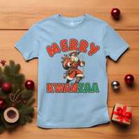 Merry Kwanzaa Cowboy Black Santa T Shirt African American Christmas Gift - Wonder Print Shop