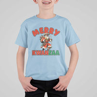 Merry Kwanzaa Cowboy Black Santa T Shirt For Kid African American Christmas Gift - Wonder Print Shop