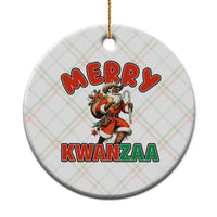 Merry Kwanzaa Cowboy Black Santa Ceramic Ornament African American Christmas Gift - Wonder Print Shop