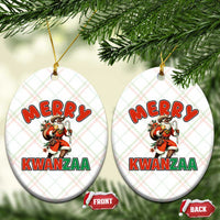 Merry Kwanzaa Cowboy Black Santa Ceramic Ornament African American Christmas Gift - Wonder Print Shop