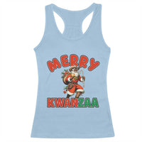 Merry Kwanzaa Cowboy Black Santa Racerback Tank Top African American Christmas Gift - Wonder Print Shop