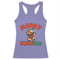 Merry Kwanzaa Cowboy Black Santa Racerback Tank Top African American Christmas Gift - Wonder Print Shop