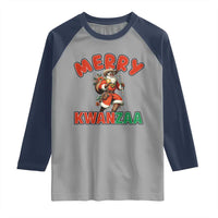 Merry Kwanzaa Cowboy Black Santa Raglan Shirt African American Christmas Gift - Wonder Print Shop