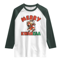 Merry Kwanzaa Cowboy Black Santa Raglan Shirt African American Christmas Gift - Wonder Print Shop