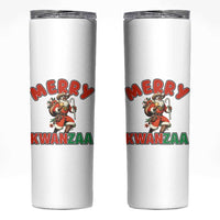 Merry Kwanzaa Cowboy Black Santa Skinny Tumbler African American Christmas Gift - Wonder Print Shop