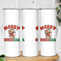 Merry Kwanzaa Cowboy Black Santa Skinny Tumbler African American Christmas Gift - Wonder Print Shop