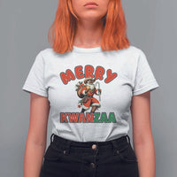 Merry Kwanzaa Cowboy Black Santa T Shirt For Women African American Christmas Gift - Wonder Print Shop