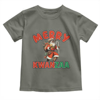 Merry Kwanzaa Cowboy Black Santa Toddler T Shirt African American Christmas Gift - Wonder Print Shop