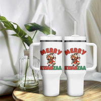 Merry Kwanzaa Cowboy Black Santa Tumbler With Handle African American Christmas Gift - Wonder Print Shop