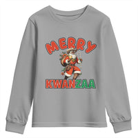 Merry Kwanzaa Cowboy Black Santa Youth Sweatshirt African American Christmas Gift - Wonder Print Shop