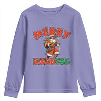 Merry Kwanzaa Cowboy Black Santa Youth Sweatshirt African American Christmas Gift - Wonder Print Shop