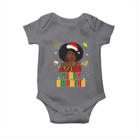 Merry Kwanzaa African American Girl Santa Hat Baby Onesie Christmas Gift - Wonder Print Shop