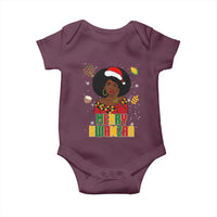 Merry Kwanzaa African American Girl Santa Hat Baby Onesie Christmas Gift - Wonder Print Shop