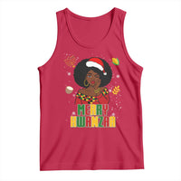 Merry Kwanzaa African American Girl Santa Hat Tank Top Christmas Gift - Wonder Print Shop