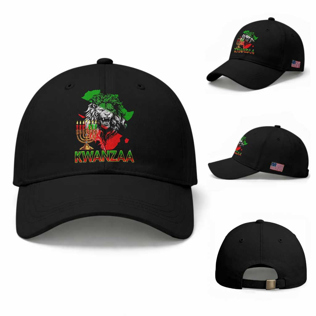 King Lion Of Africa Kwanzaa Map Baseball Cap Heritage Pride Gift