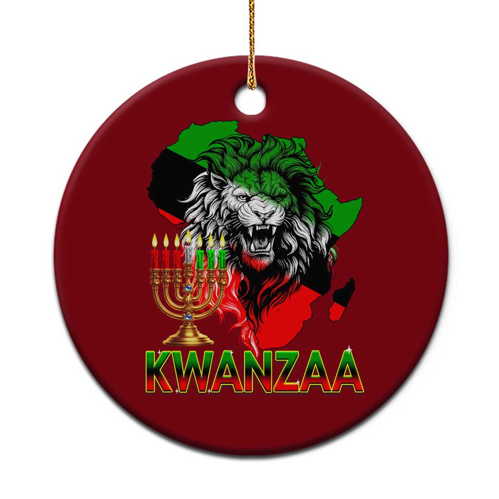 King Lion Of Africa Kwanzaa Map Ceramic Ornament Heritage Pride Gift - Wonder Print Shop