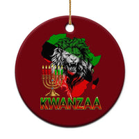 King Lion Of Africa Kwanzaa Map Ceramic Ornament Heritage Pride Gift - Wonder Print Shop